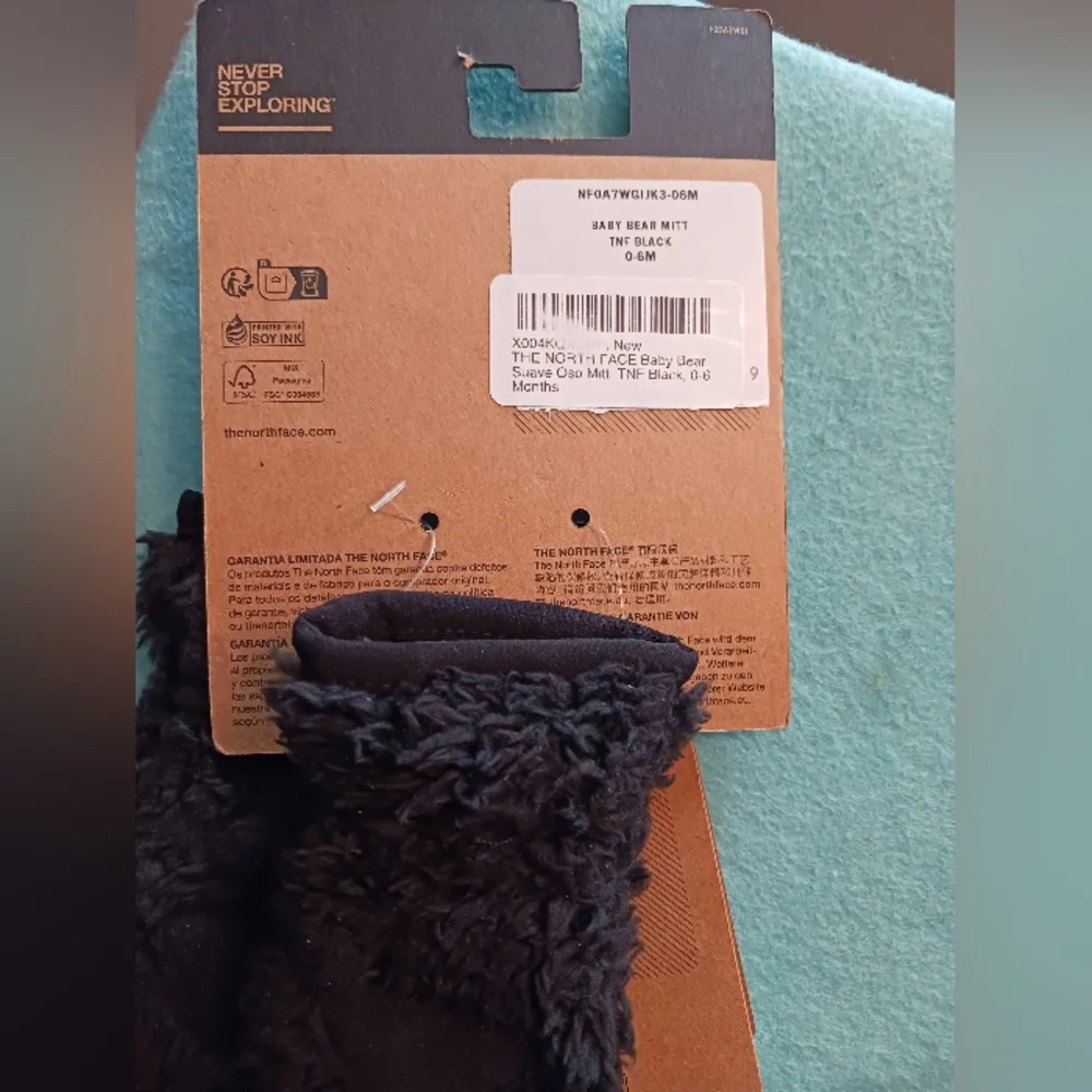 The North Face BABY BEAR Suave OSO Mitt Gloves,  Baby Age 0-6 Months New